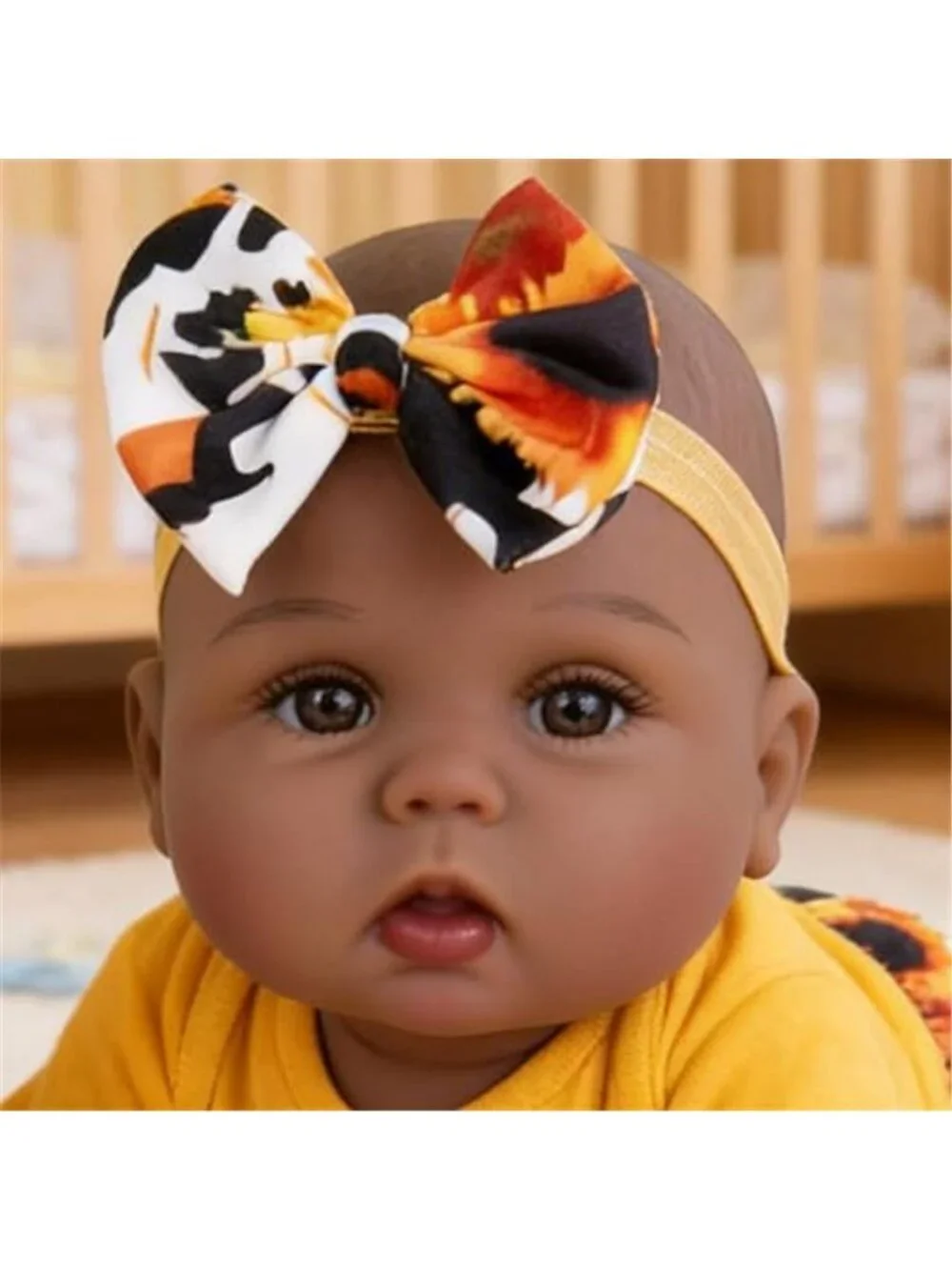 18 Inch Black Reborn Baby Girl Doll Soft Weighted Cloth Body 7 Piece Gift Set